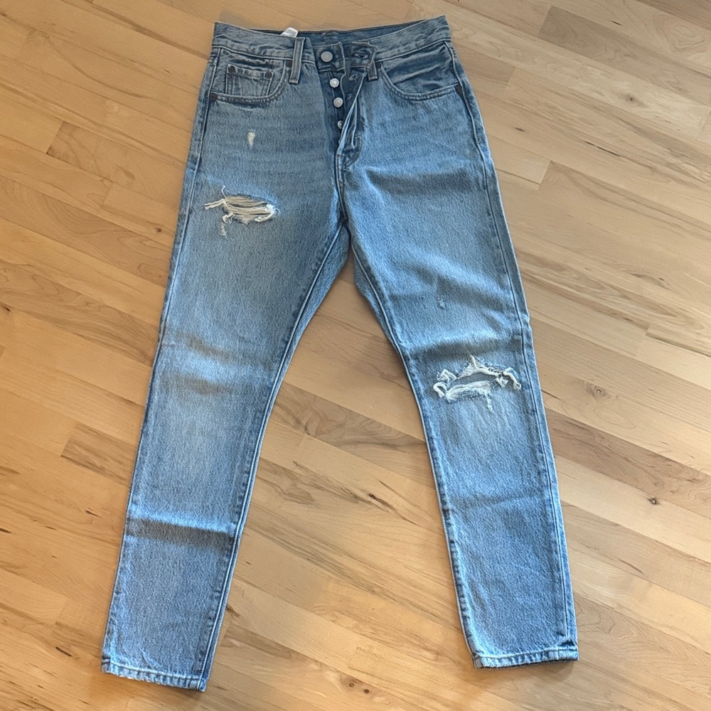 Levi’s Rigid Denim 501 Skinny Button Fly Jeans 25